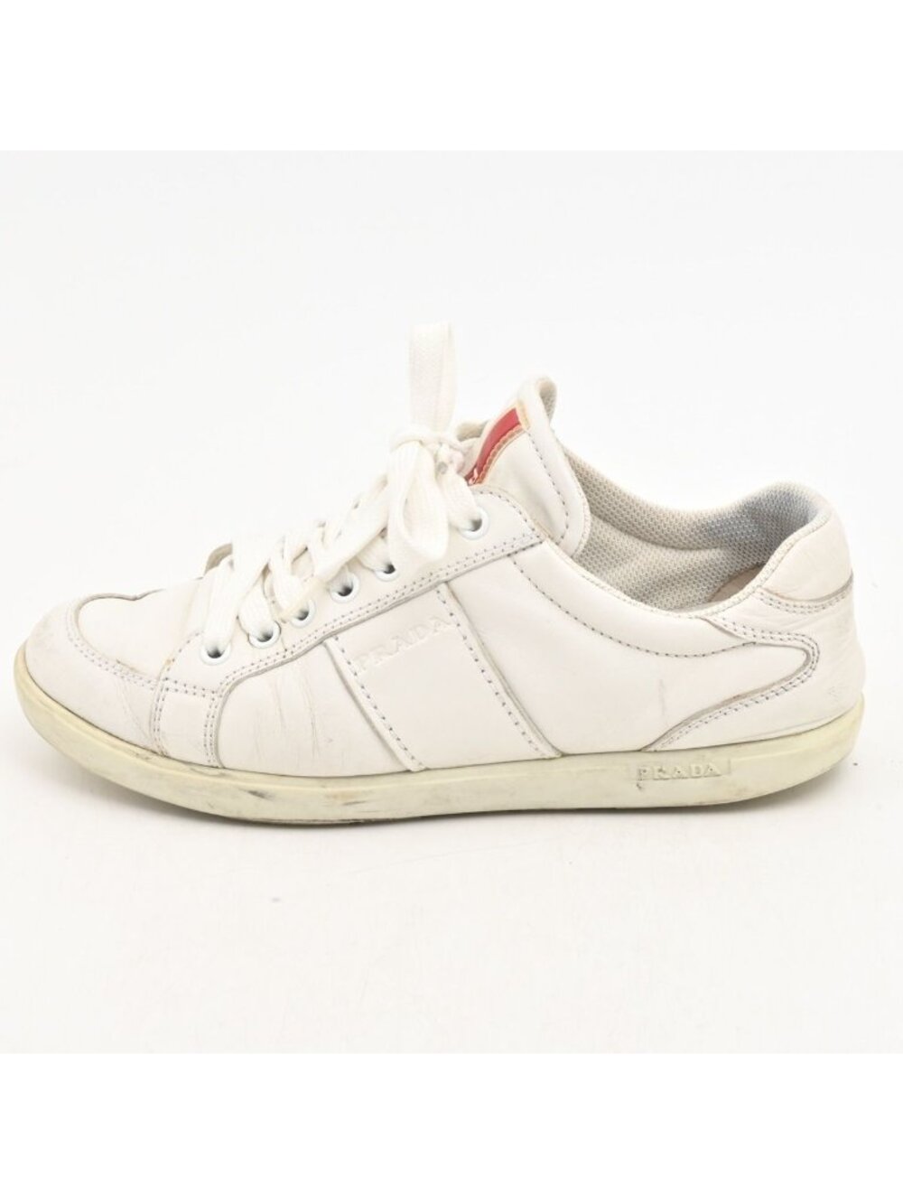Prada Sport Sneakers White Red Leather